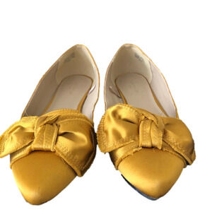 Ann Taylor Factory Gold Bow Flats